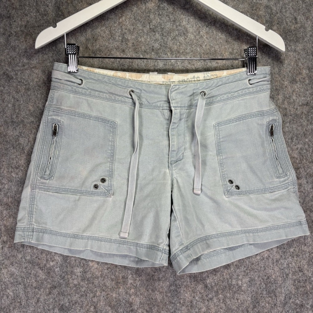 Eastern Mountain Sports Outdoor Hiking Shorts Women's Sz 2 Gray Zip Pockets 5.5"
